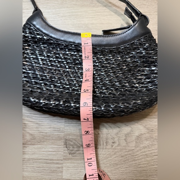 Cole Haan Black Woven Leather Bag - Picture 4 of 7